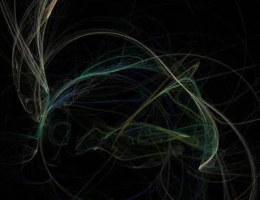 Siyah Renk Üzerine Bir Dijital Fraktal Resmi