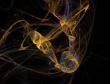 Siyah Renk Üzerine Bir Dijital Fraktal Resmi