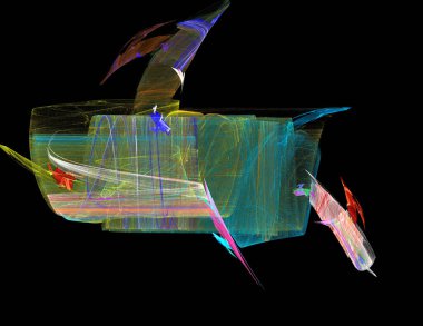 Siyah Renk Üzerine Bir Dijital Fraktal Resmi
