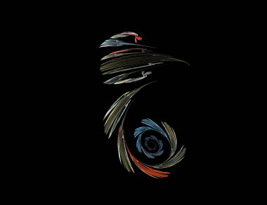 Siyah Renk Üzerine Bir Dijital Fraktal Resmi