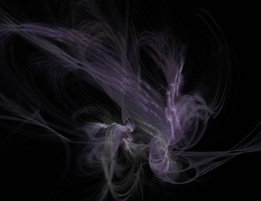 Siyah Renk Üzerine Bir Dijital Fraktal Resmi