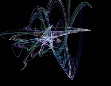 Siyah Renk Üzerine Bir Dijital Fraktal Resmi