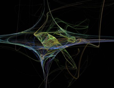 Siyah Renk Üzerine Bir Dijital Fraktal Resmi