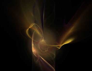 Siyah Renk Üzerine Bir Dijital Fraktal Resmi