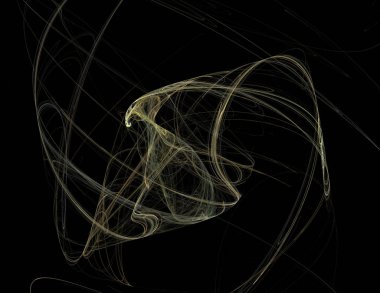 Siyah Renk Üzerine Bir Dijital Fraktal Resmi