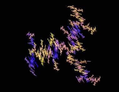 Siyah Renk Üzerine Bir Dijital Fraktal Resmi
