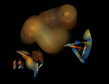 Siyah Renk Üzerine Bir Dijital Fraktal Resmi