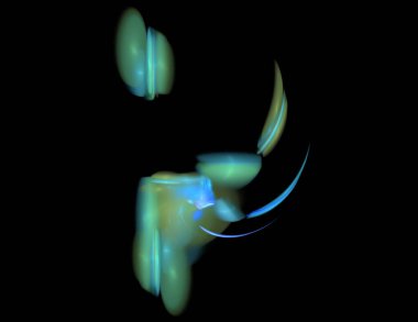 Siyah Renk Üzerine Bir Dijital Fraktal Resmi