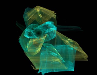 Siyah Renk Üzerine Bir Dijital Fraktal Resmi