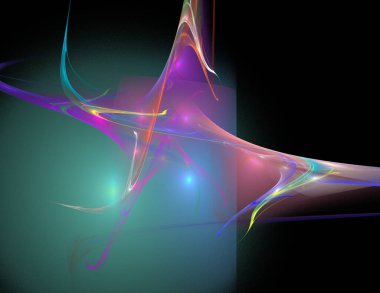 Siyah Renk Üzerine Bir Dijital Fraktal Resmi