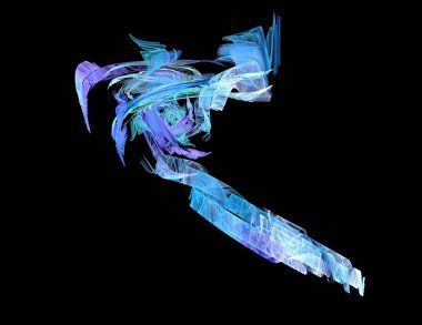 Siyah Renk Üzerine Bir Dijital Fraktal Resmi