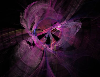 Siyah Renk Üzerine Bir Dijital Fraktal Resmi