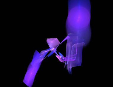 Siyah Renk Üzerine Bir Dijital Fraktal Resmi