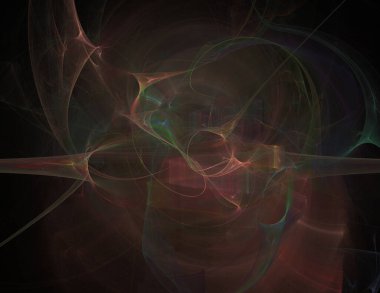 Siyah Renk Üzerine Bir Dijital Fraktal Resmi