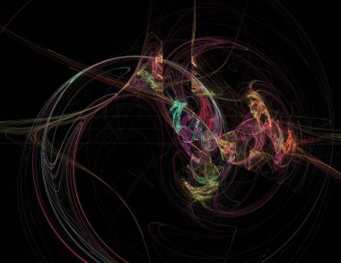 Siyah Renk Üzerine Bir Dijital Fraktal Resmi