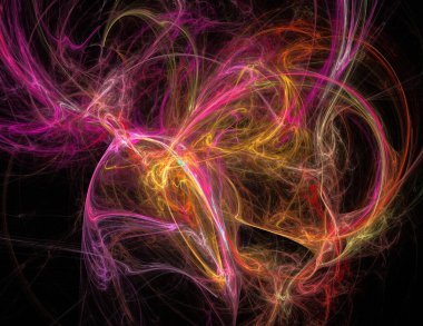 Siyah Renk Üzerine Bir Dijital Fraktal Resmi