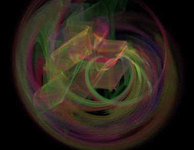 Siyah Renk Üzerine Bir Dijital Fraktal Resmi