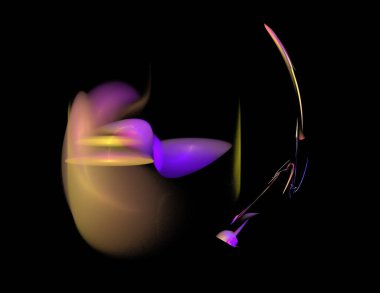 Siyah Renk Üzerine Bir Dijital Fraktal Resmi