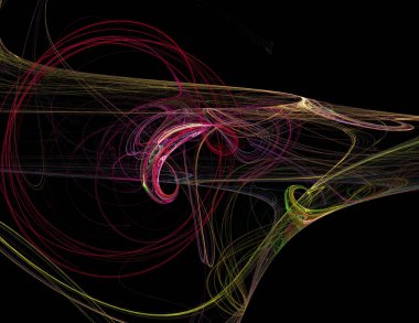 Siyah Renk Üzerine Bir Dijital Fraktal Resmi