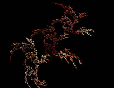 Siyah Renk Üzerine Bir Dijital Fraktal Resmi