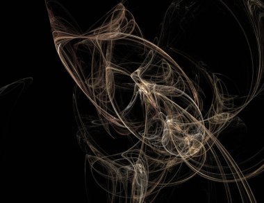 Siyah Renk Üzerine Bir Dijital Fraktal Resmi