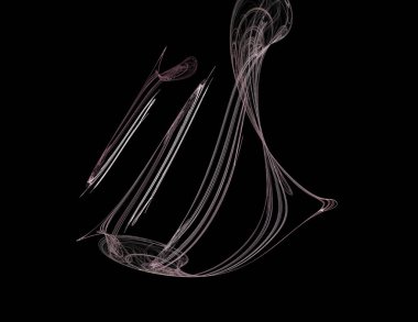 Siyah Renk Üzerine Bir Dijital Fraktal Resmi