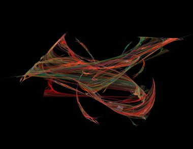 Siyah Renk Üzerine Bir Dijital Fraktal Resmi