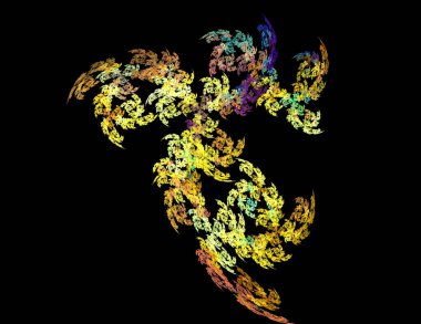 Siyah Renk Üzerine Bir Dijital Fraktal Resmi