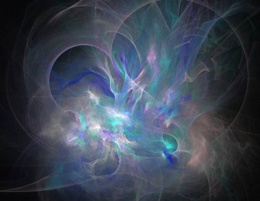 Siyah Renk Üzerine Bir Dijital Fraktal Resmi