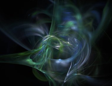 Siyah Renk Üzerine Bir Dijital Fraktal Resmi