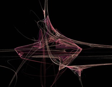 Siyah Renk Üzerine Bir Dijital Fraktal Resmi