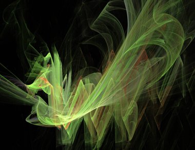 Siyah Renk Üzerine Bir Dijital Fraktal Resmi