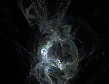 Siyah Renk Üzerine Bir Dijital Fraktal Resmi