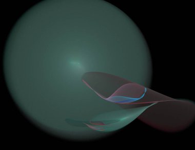 Siyah Renk Üzerine Bir Dijital Fraktal Resmi