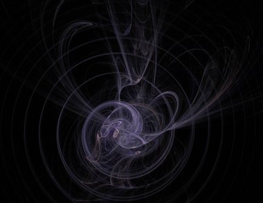 Siyah Renk Üzerine Bir Dijital Fraktal Resmi