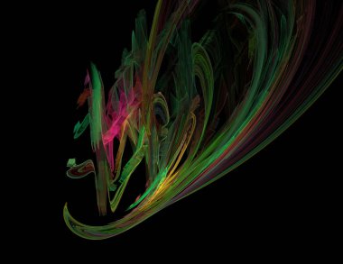 Siyah Renk Üzerine Bir Dijital Fraktal Resmi