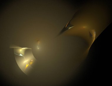 Siyah Renk Üzerine Bir Dijital Fraktal Resmi