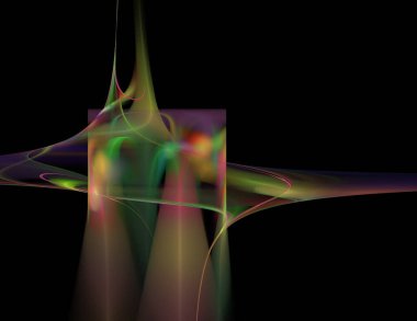 Siyah Renk Üzerine Bir Dijital Fraktal Resmi