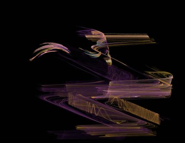 Siyah Renk Üzerine Bir Dijital Fraktal Resmi