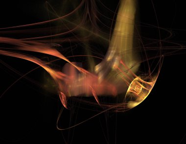 Siyah Renk Üzerine Bir Dijital Fraktal Resmi