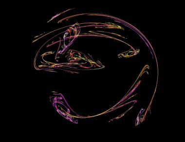 Siyah Renk Üzerine Bir Dijital Fraktal Resmi