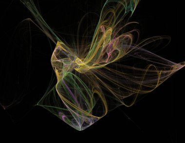 Siyah Renk Üzerine Bir Dijital Fraktal Resmi