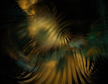 Siyah Renk Üzerine Bir Dijital Fraktal Resmi