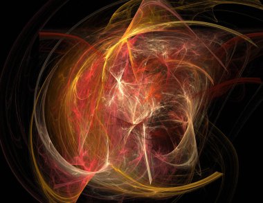 Siyah Renk Üzerine Bir Dijital Fraktal Resmi