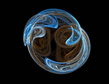 Siyah Renk Üzerine Bir Dijital Fraktal Resmi