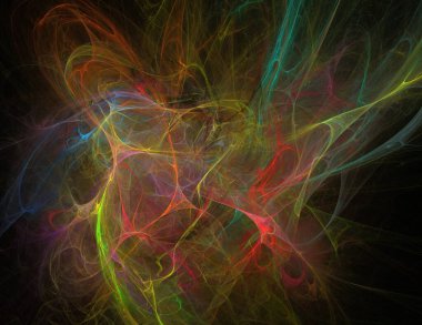 Siyah Renk Üzerine Bir Dijital Fraktal Resmi