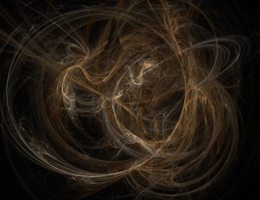 Siyah Renk Üzerine Bir Dijital Fraktal Resmi