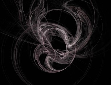 Siyah Renk Üzerine Bir Dijital Fraktal Resmi