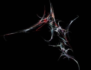 Siyah Renk Üzerine Bir Dijital Fraktal Resmi