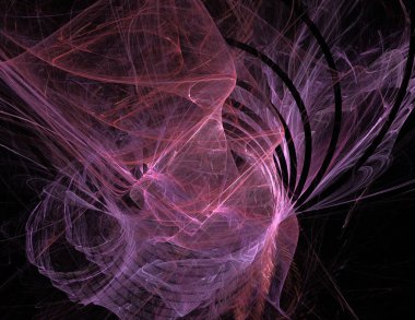 Siyah Renk Üzerine Bir Dijital Fraktal Resmi